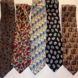 Lot of 5 Robert Talbott Studio silk ties